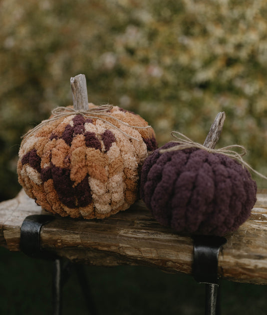 Cinnamon Plum Chunky Knit Pumpkin