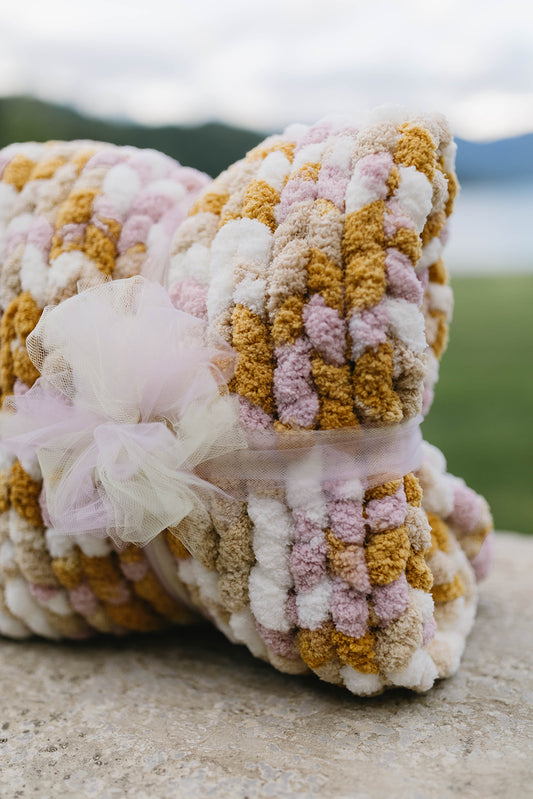 Golden Meadow Chunky Knit Baby Blanket