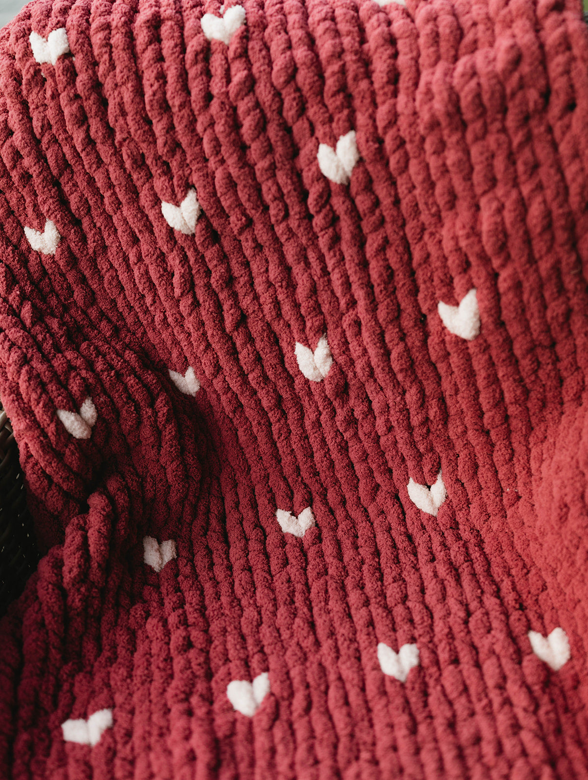 Mulberry Blanket with Hearts