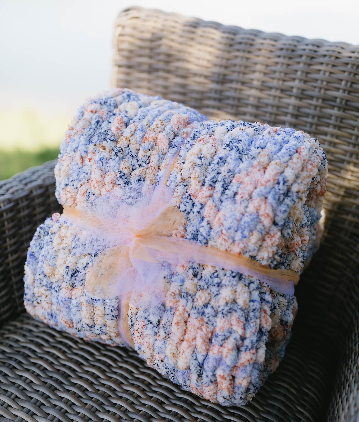 Amber Tide Chunky Knit Blanket