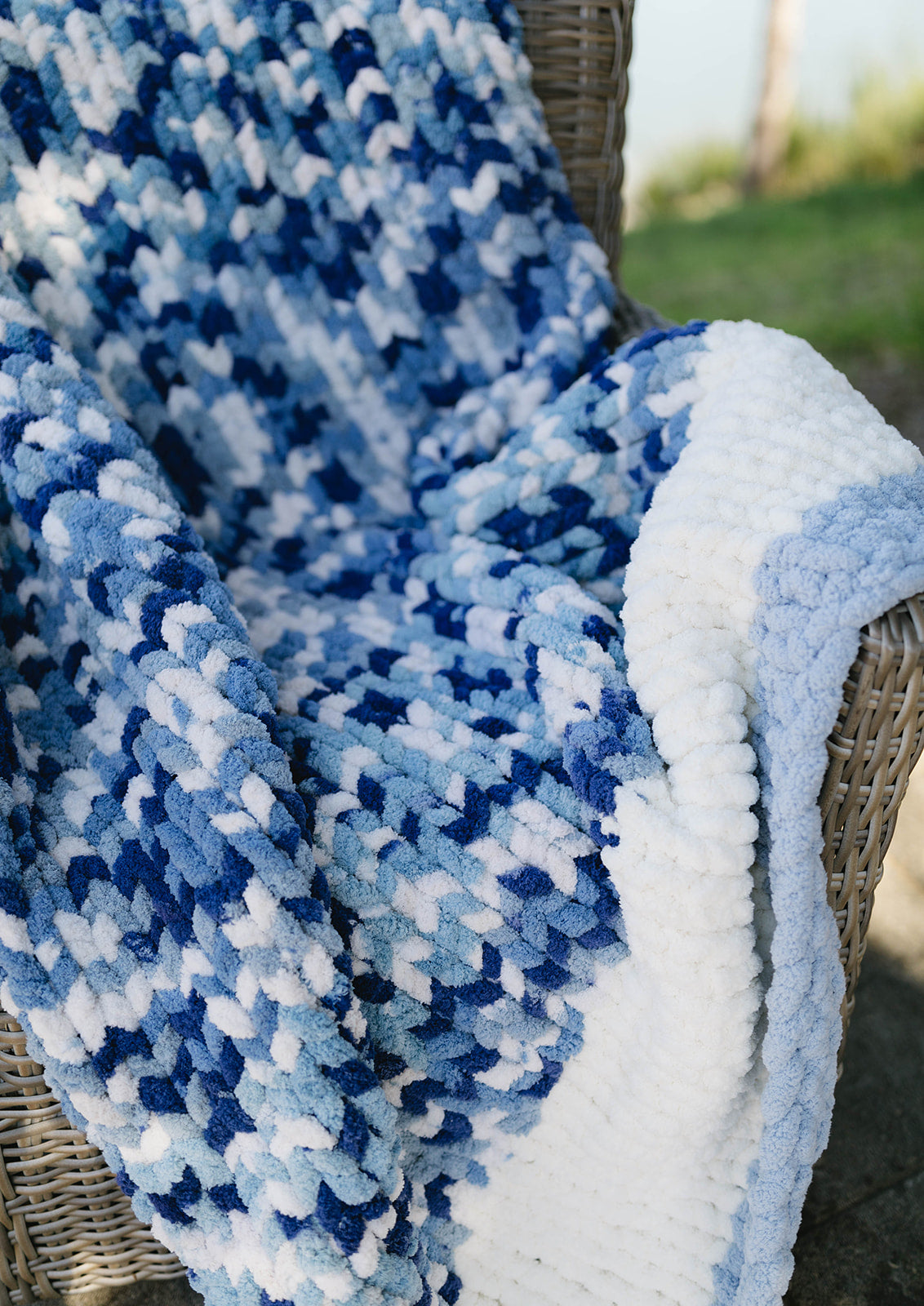 Saltwater Drift Chunky Knit Blanket