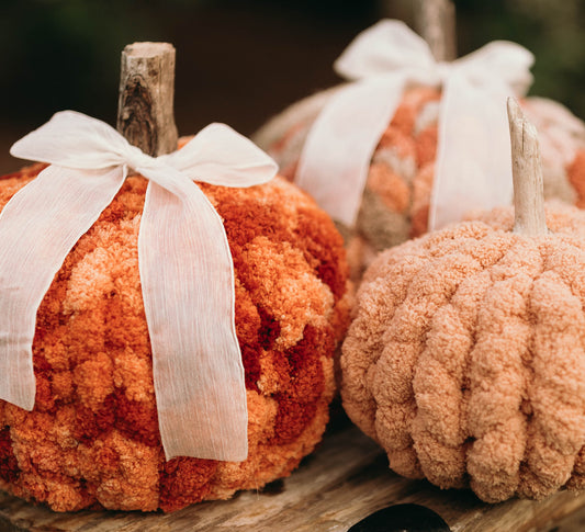 Autumn Orange Chunky Knit Pumpkin