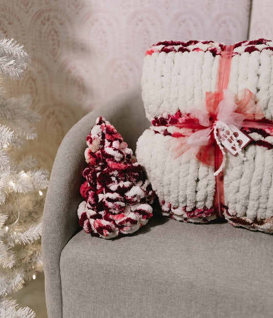 Candy Cane Crush Chunky Knit Christmas Tree