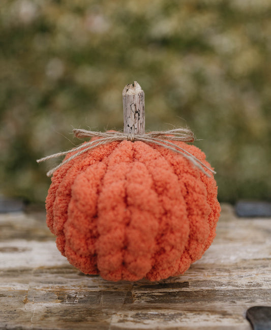 Traditional Orange Chunky Knit Pumpkin