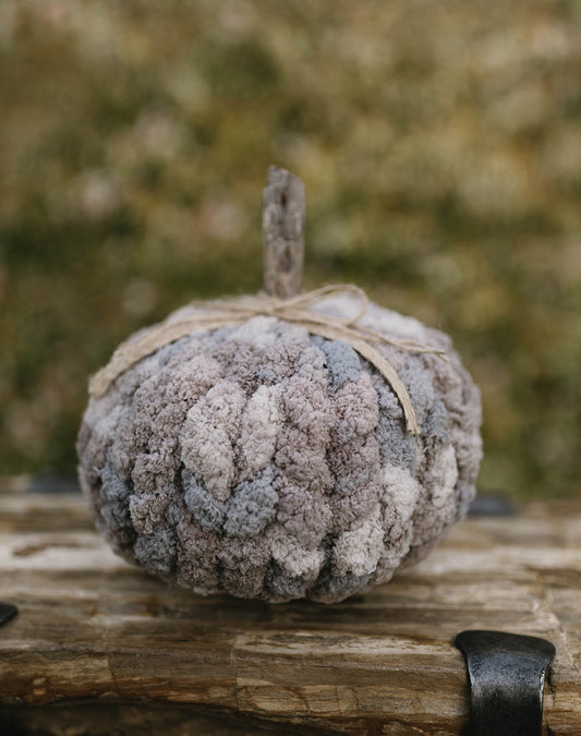 Silver Granite Chunky Knit Pumpkin