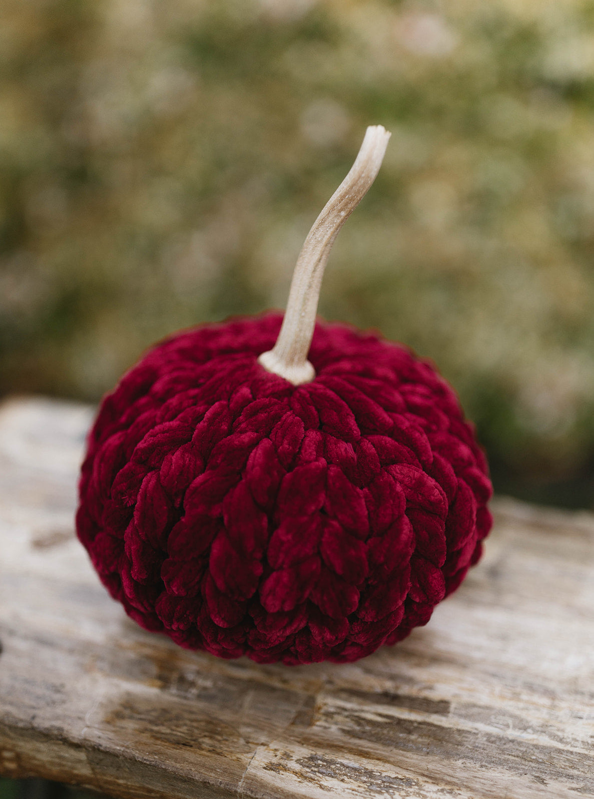 Chunky Knit Velvet Pumpkins