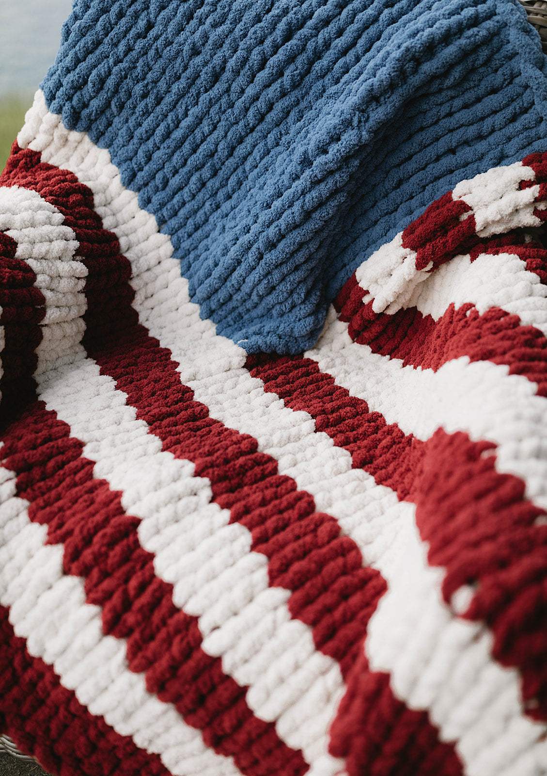 Rustic Farmhouse American Flag Blanket