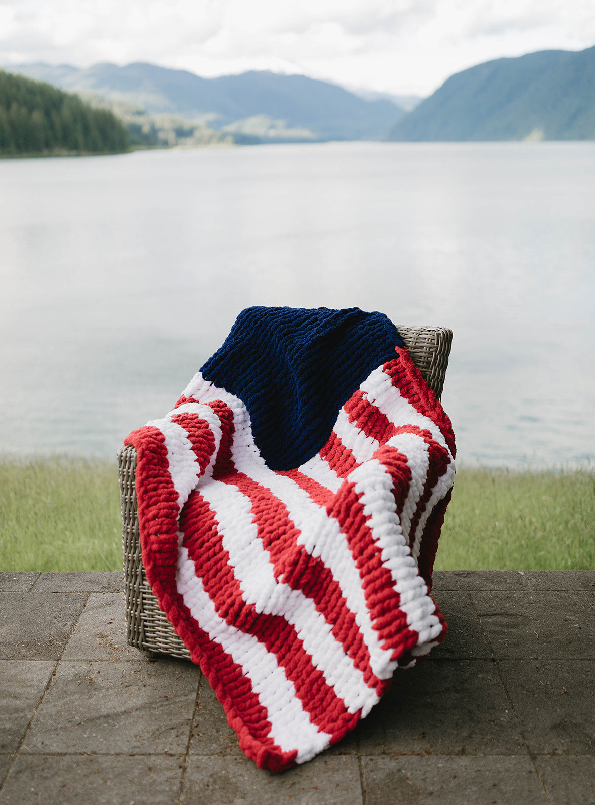 True Red, White, & Blue American Flag Blanket