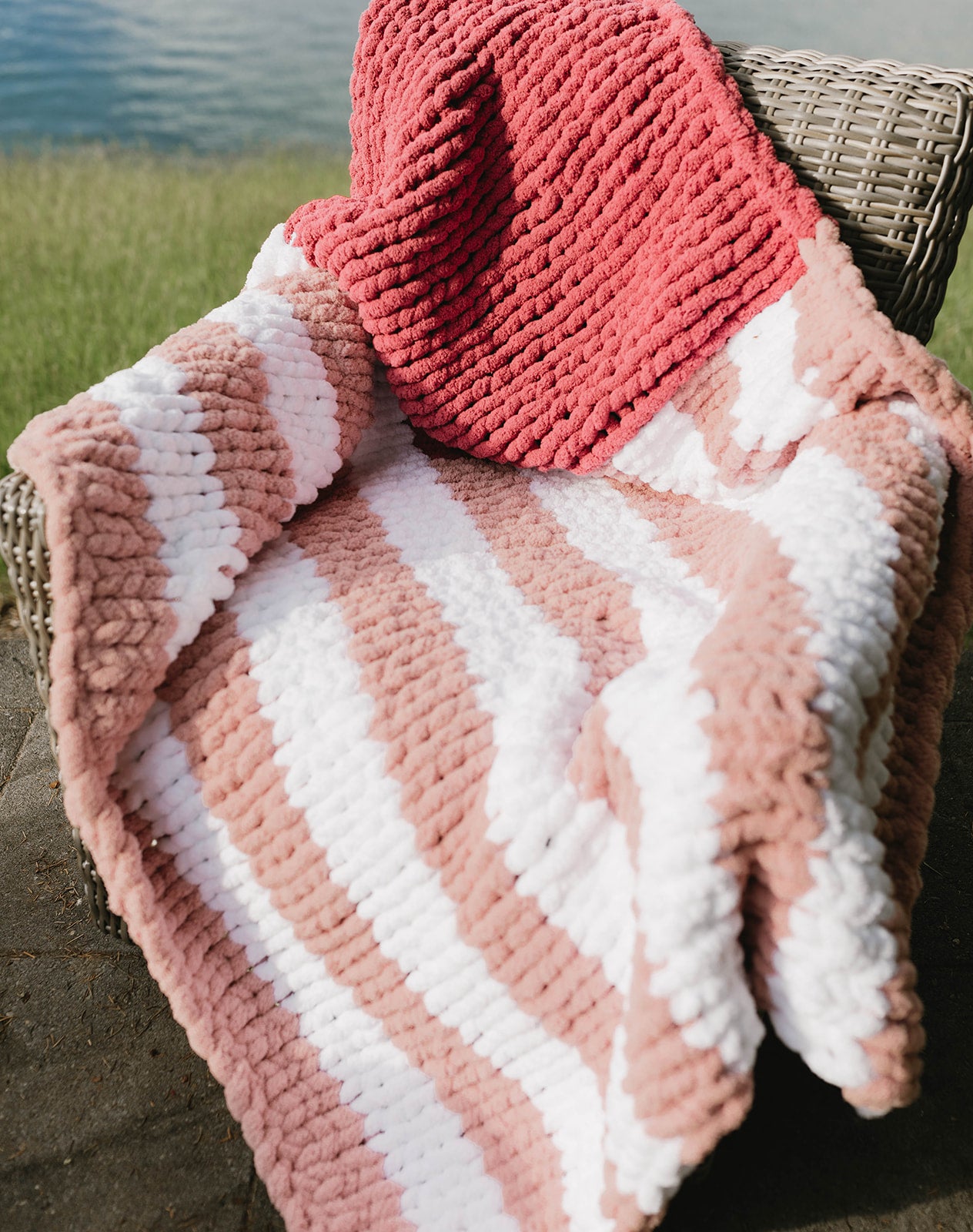 Pink American Flag Blanket