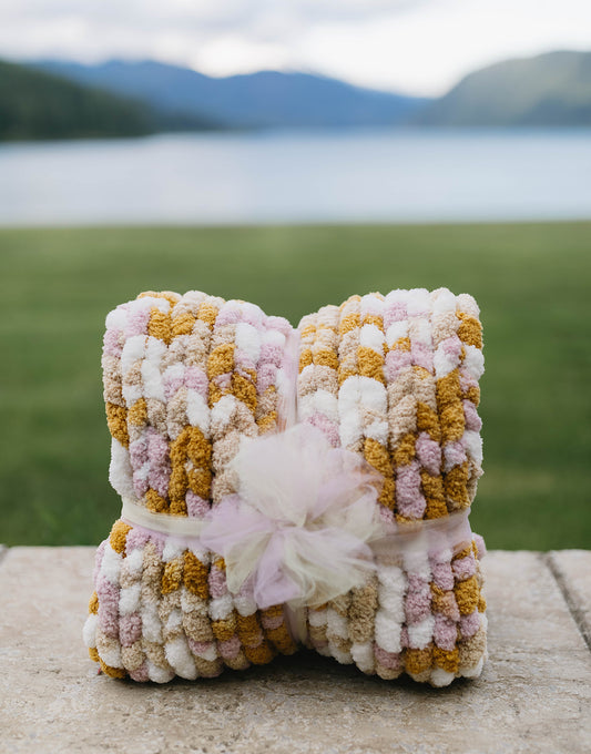 Golden Meadow Chunky Knit Baby Blanket