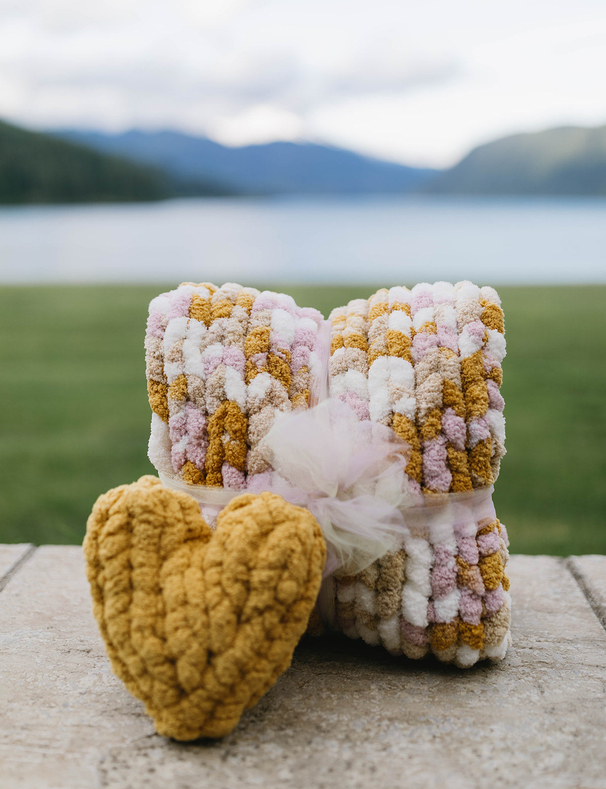 Golden Meadow Chunky Knit Baby Blanket