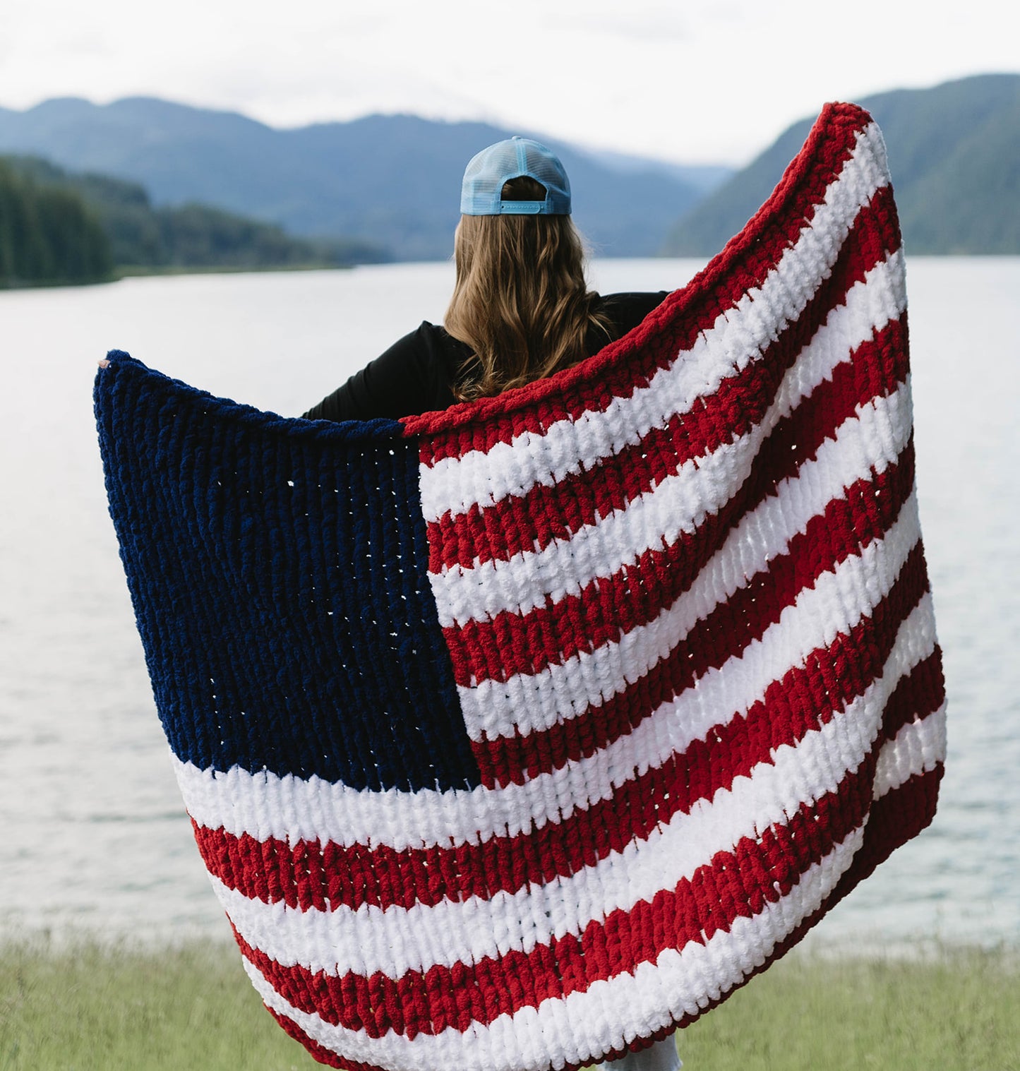 True Red, White, & Blue American Flag Blanket