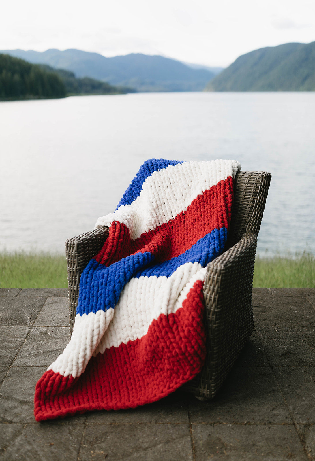 Red, White, and Blue Striped Blanket