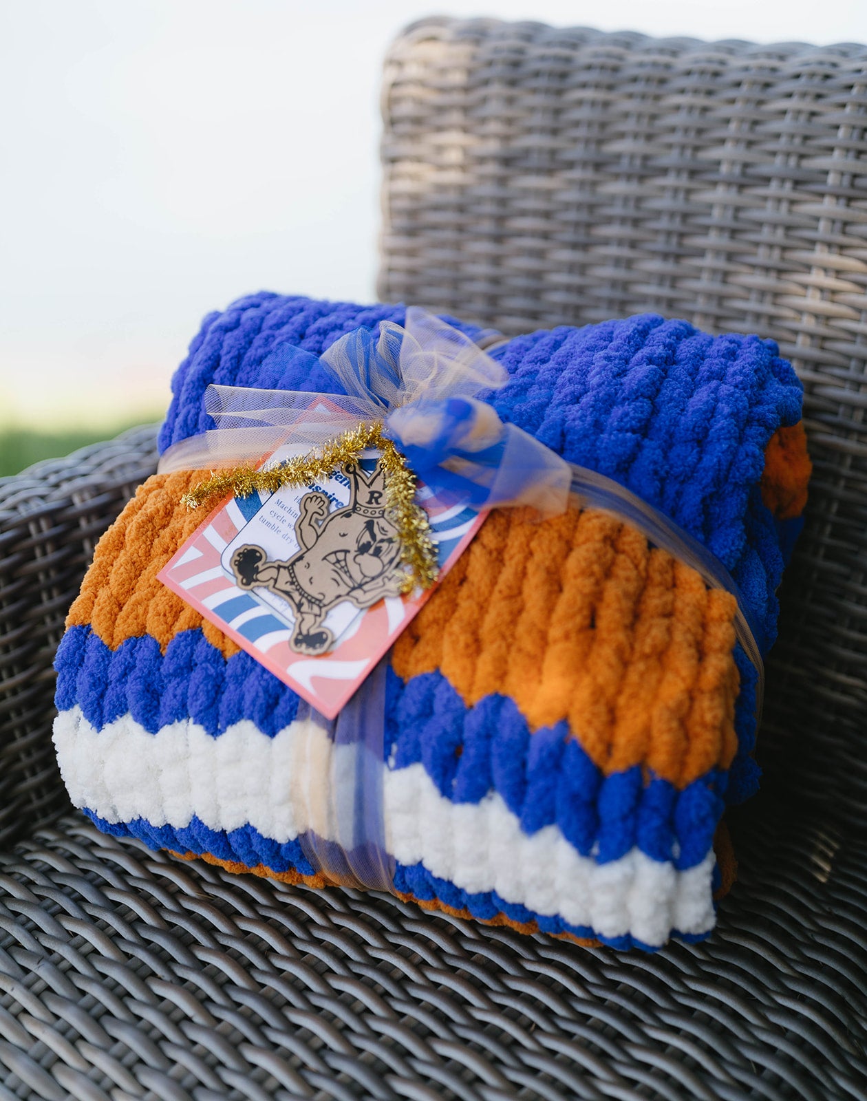 Ridgefield Spudders Inspired Chunky Knit Blanket