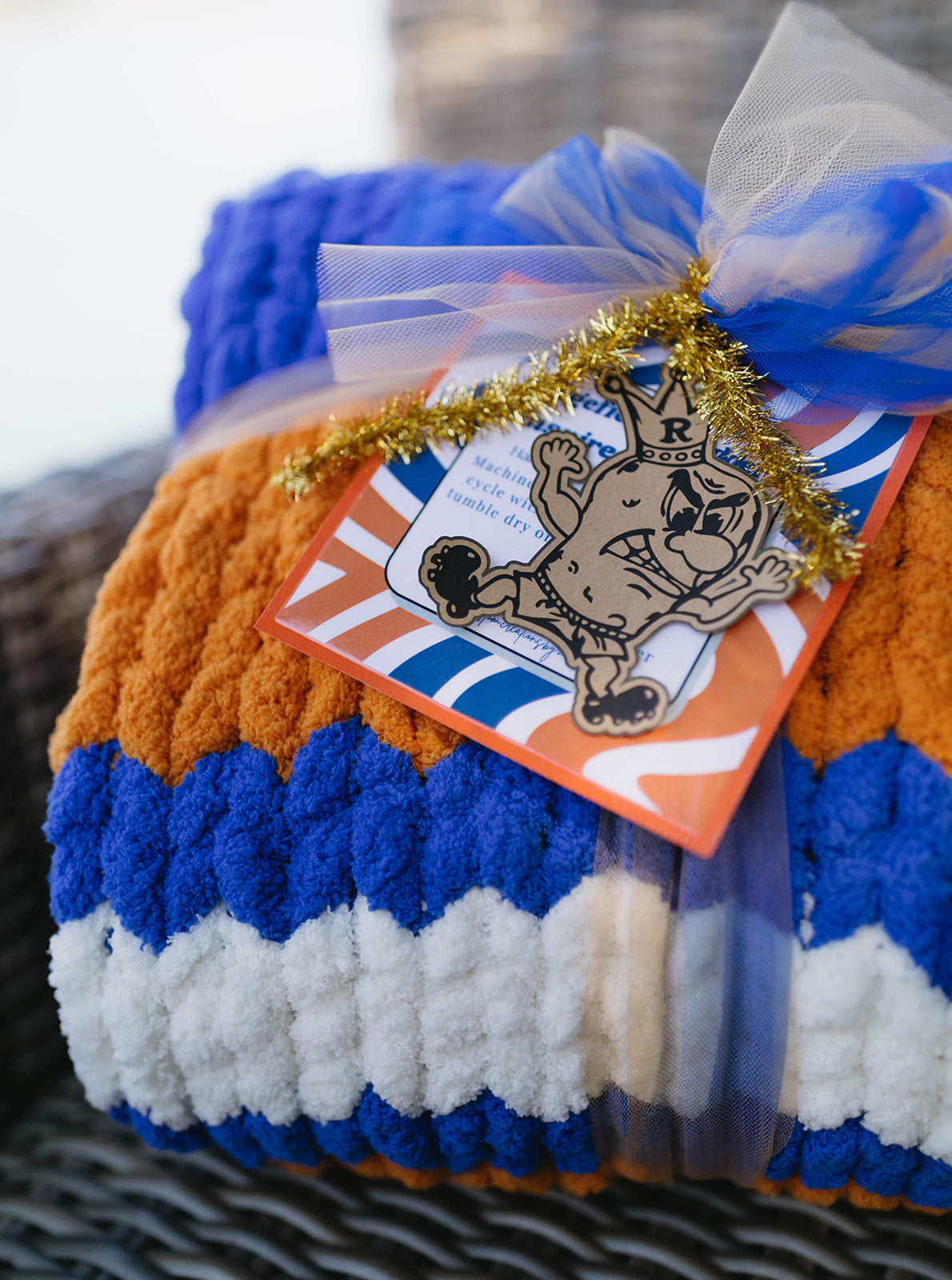 Ridgefield Spudders Inspired Chunky Knit Blanket
