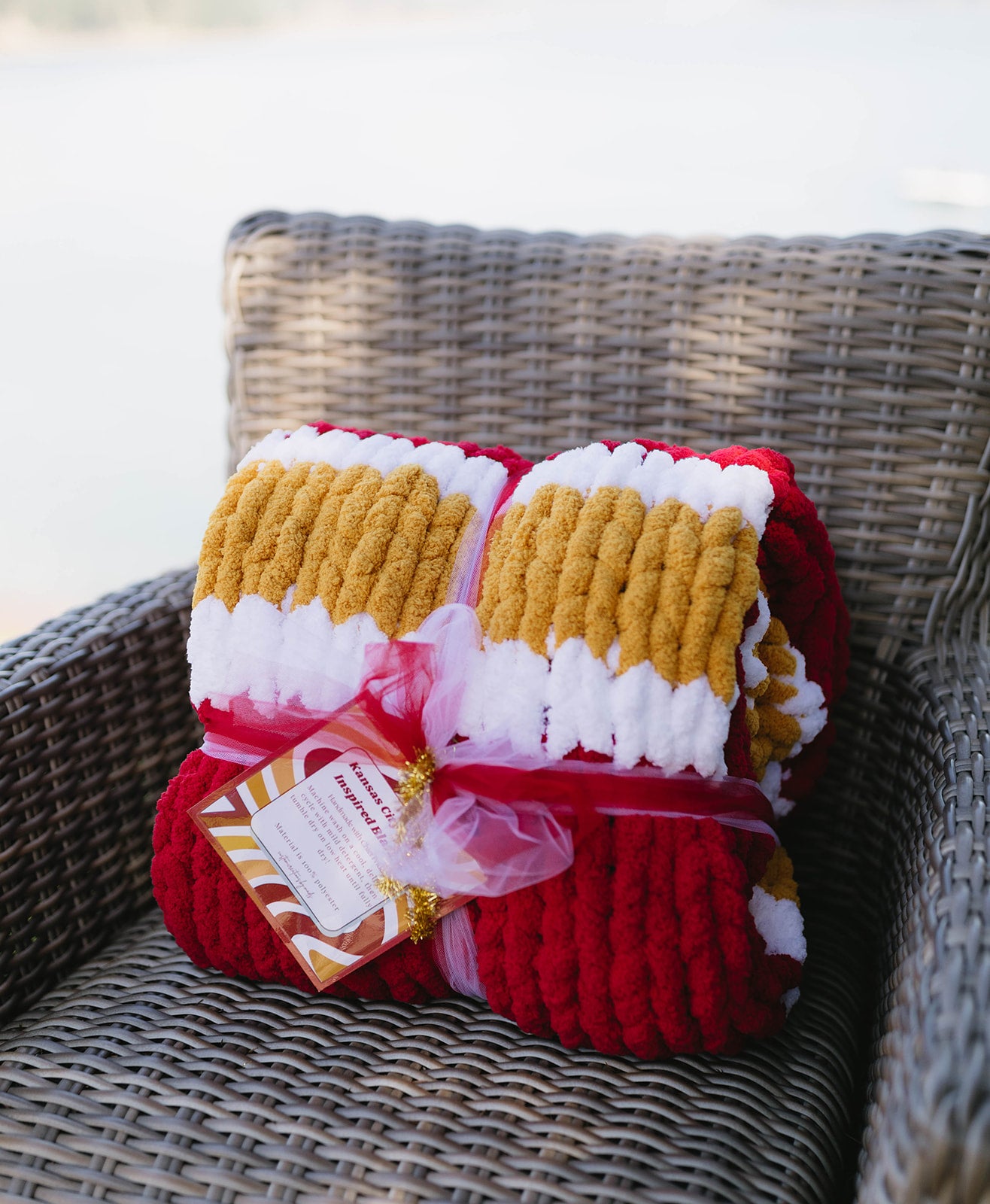 Kansas City Chiefs Inspired Chunky Knit Blanket