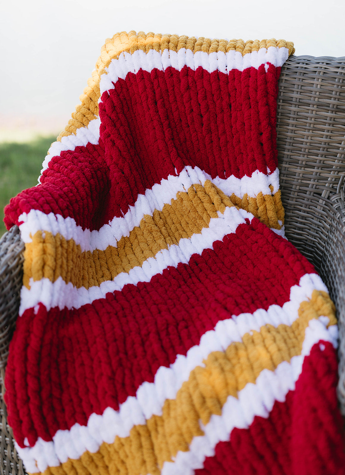 Kansas City Chiefs Inspired Chunky Knit Blanket