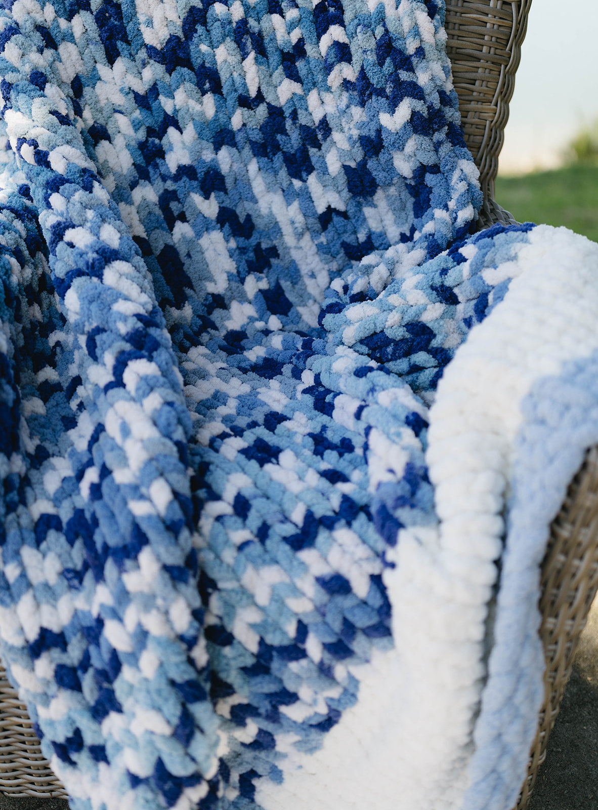 Saltwater Drift Chunky Knit Blanket