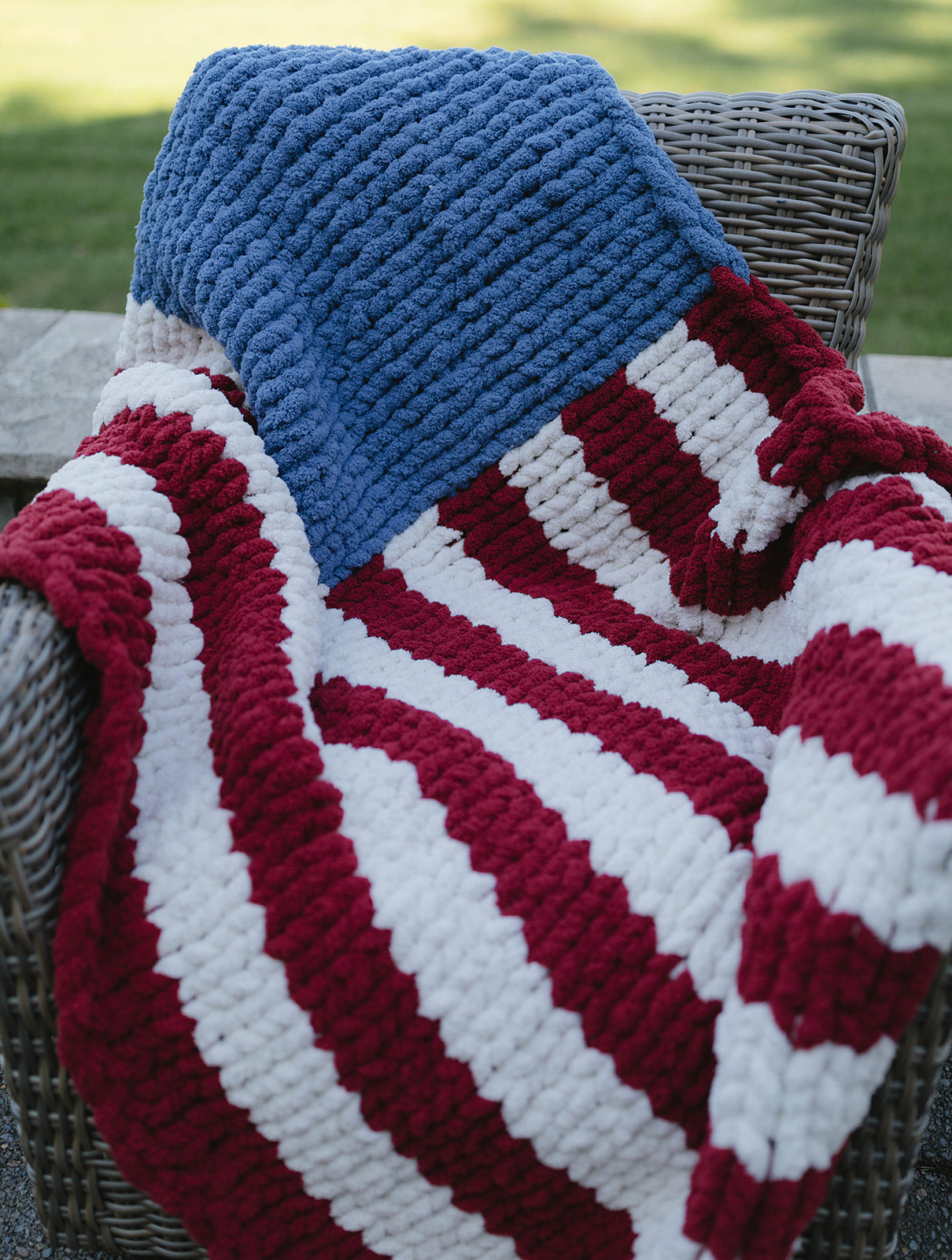 Rustic Farmhouse American Flag Blanket