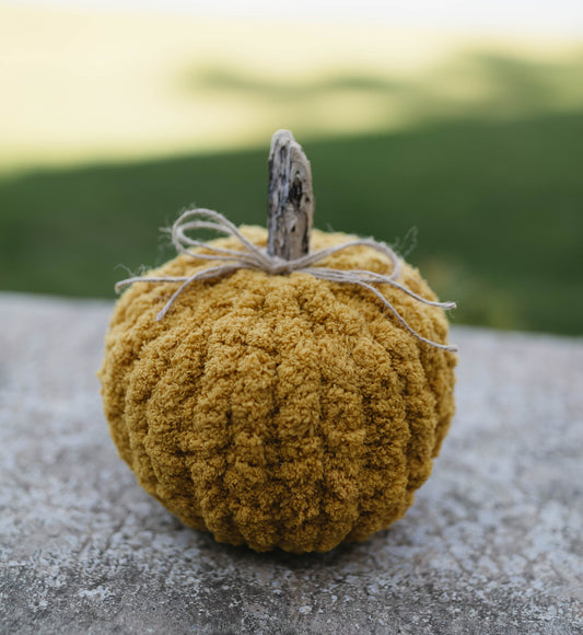 Rustic Gold Chunky Knit Pumpkin