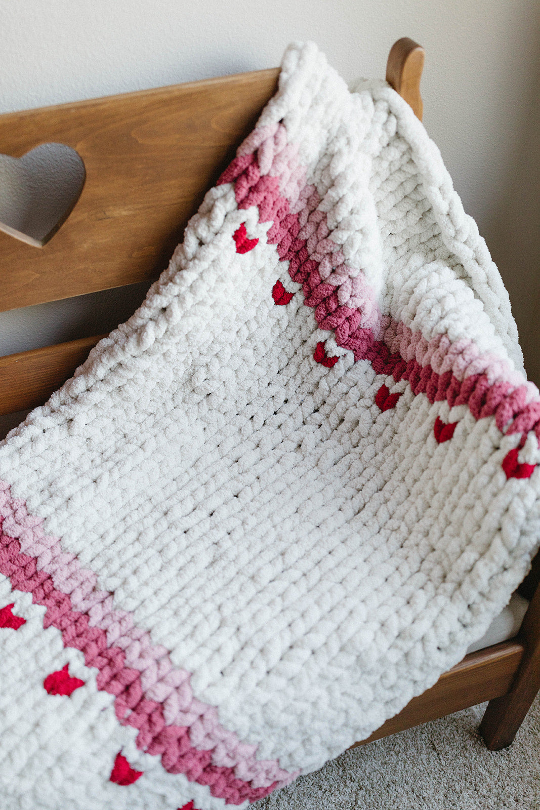 Sweetheart Stitch Chunky Knit Baby Blanket