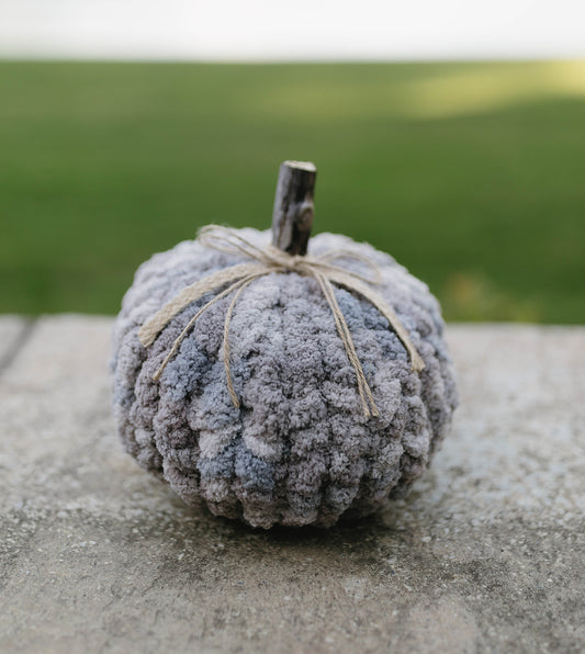 Silver Granite Chunky Knit Pumpkin