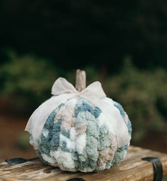 Dusty Sage Chunky Knit Pumpkin