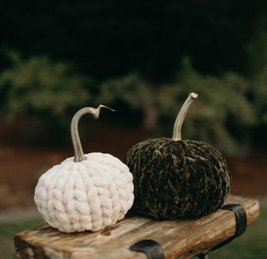 Velvet Chunky Knit Pumpkins