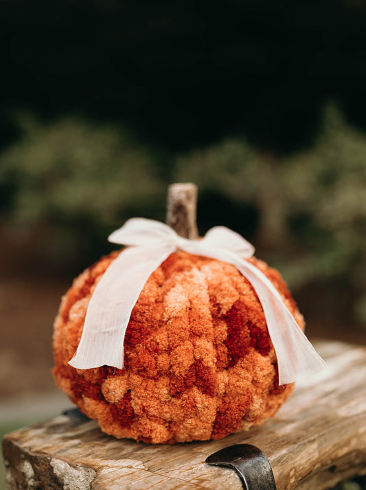 Autumn Orange Chunky Knit Pumpkin