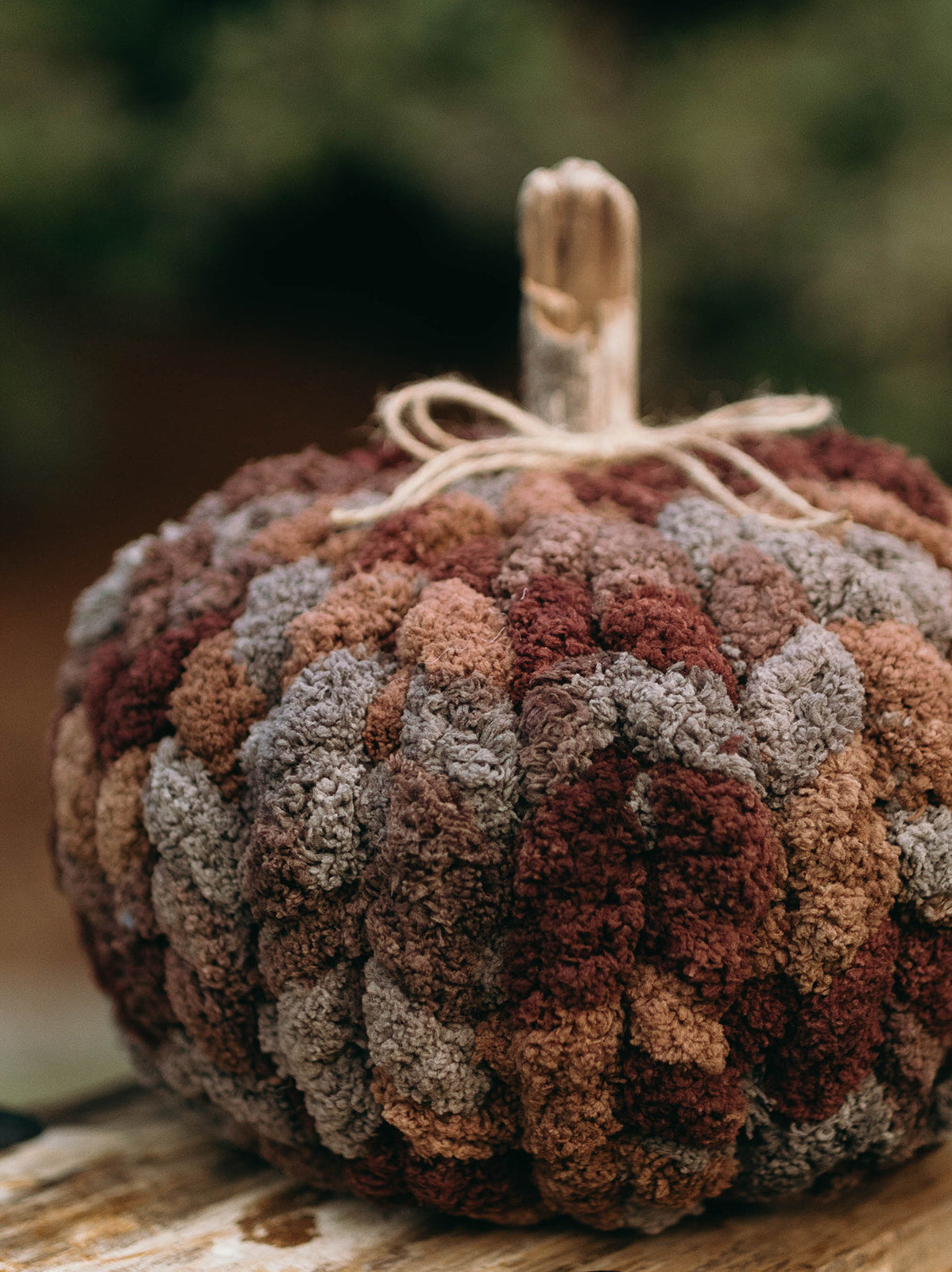Rustic Harvest Chunky Knit Pumpkin