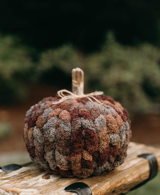 Rustic Harvest Chunky Knit Pumpkin