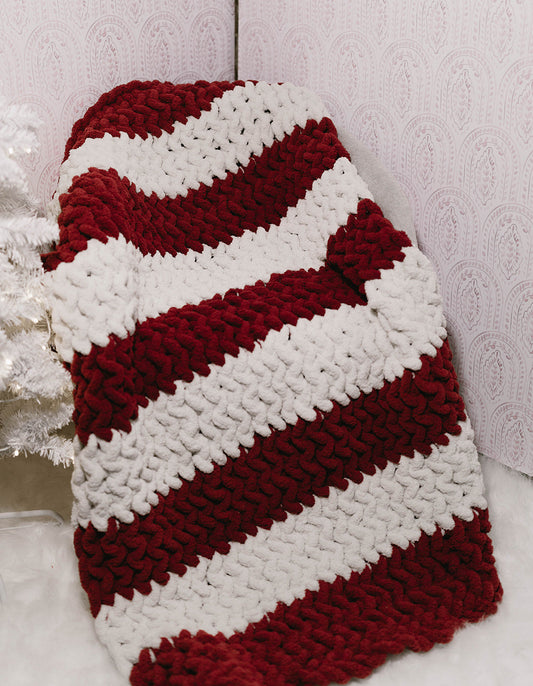 Candy Cane Herringbone Blanket