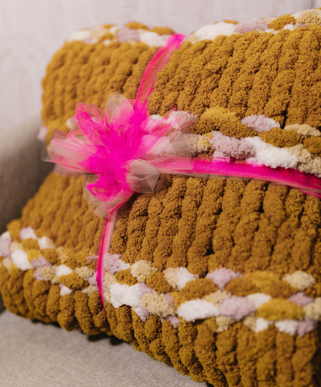 Honey Meadows Chunky Knit Blanket