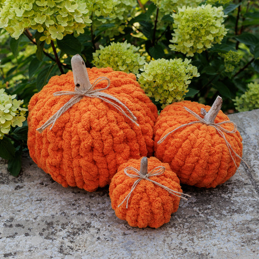 Burnt Orange Chunky Knit Pumpkin