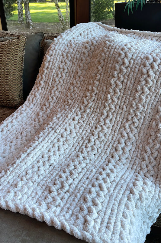 Braided Cable Chunky Knit Blanket